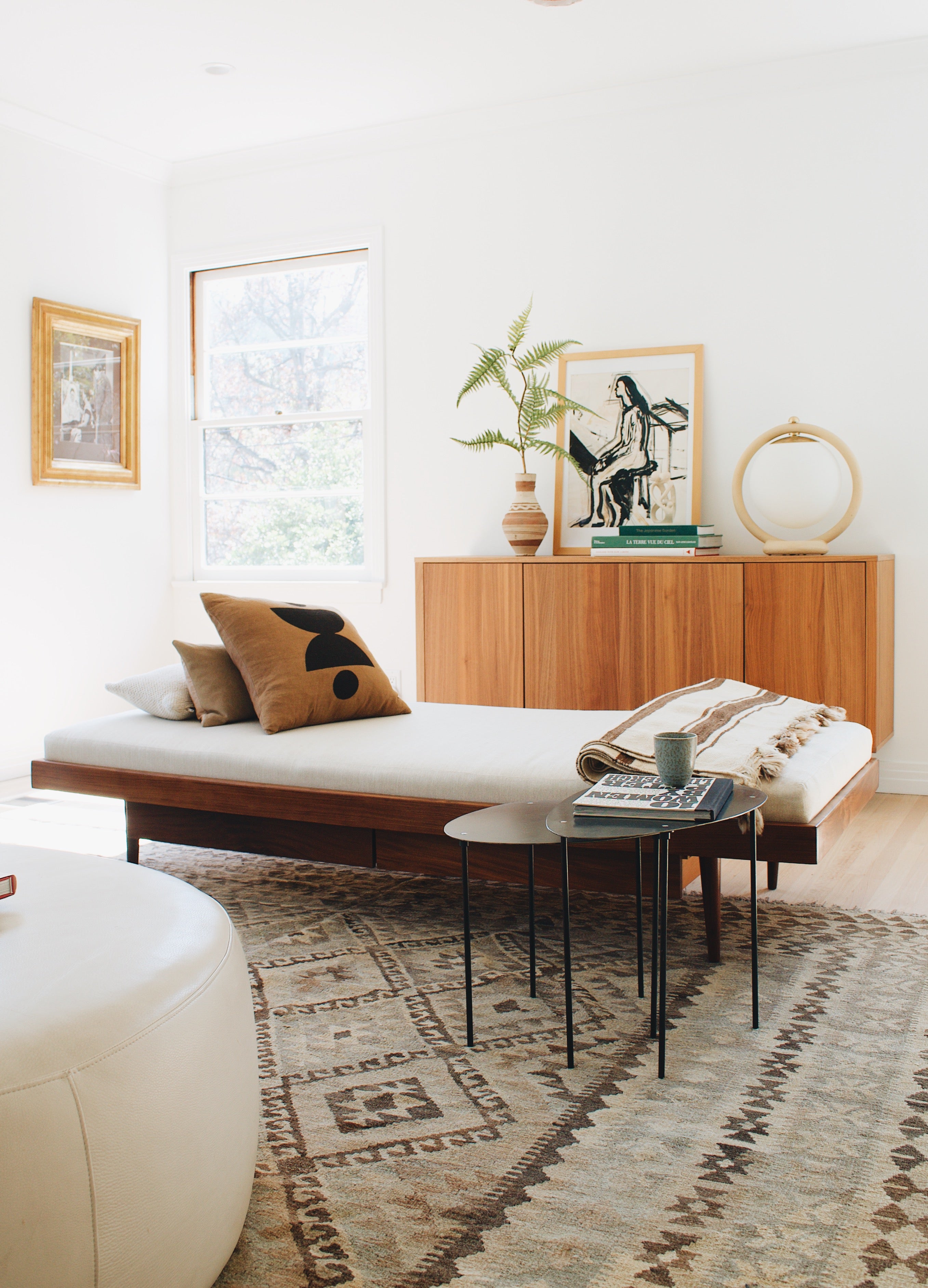 Vintage Modern Daybed in Mid Century living room Los Angeles